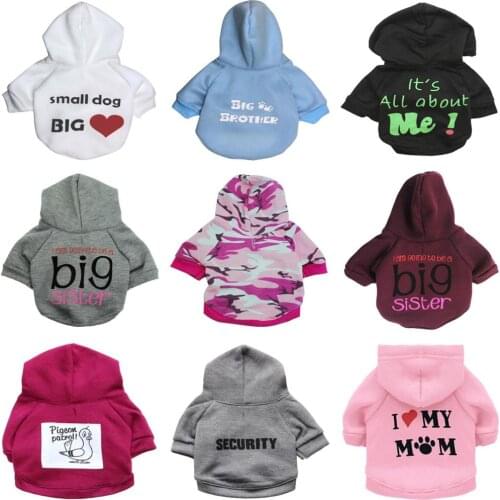 Security Dog Clothes Small Dog Hoodie Coat Chihuahua Dog Sweatshirt French Bulldog Warm Puppy Clothes Hoodie For Dog XS-L