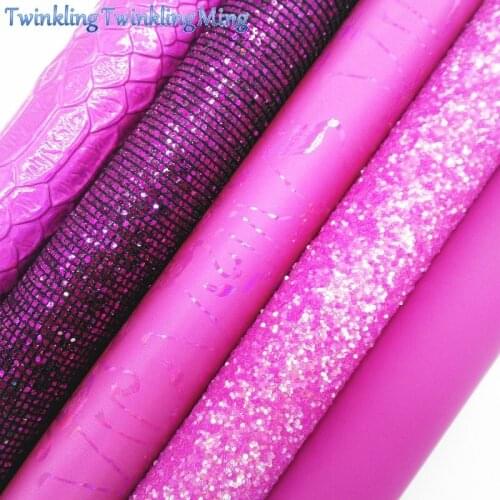 ROSE Glitter Fabric, Flamingo Faux Leather Fabric, Crocodile Synthetic Leather Sheets For Bows A4 8"x11" Twinkling Ming XM231