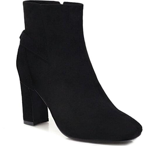 Big Size Square toe boots boots women shoes ankle boots for women ladies boots shoes woman winter