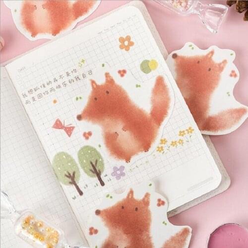30sheets Bookmarks Memo Pad Sticky Notes Bookmark Marker Sticker Index Paper Student office Supplies Cute Animal Cartoon