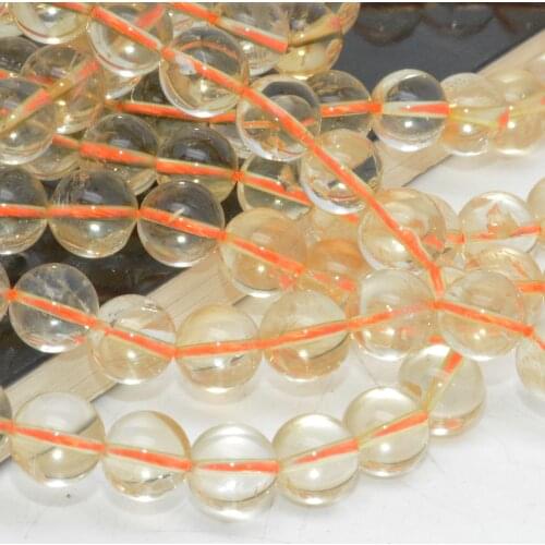 Natural Citrine Loose Round Beads 10mm-10.5mm - Without Color Treatment