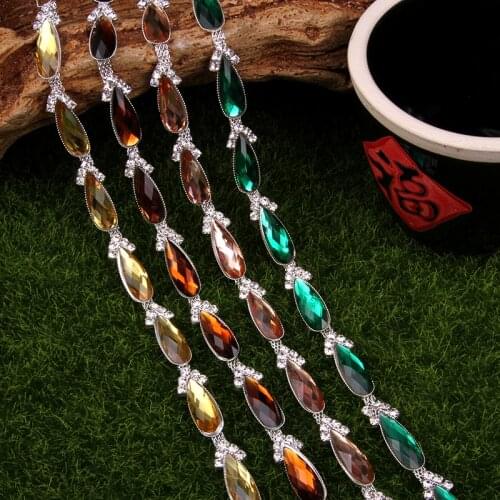 Cusack 1 yard 8 mm Eggplant Rhinestones Trim Applique for Wedding Dresses Costumes Sew on DIY Crafts