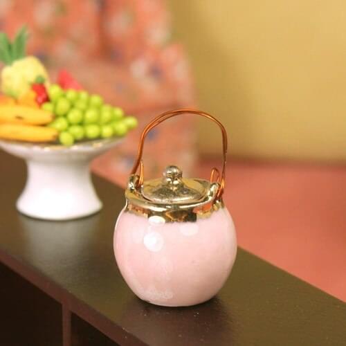 G06-X535 children baby gift Toy 1:12 Dollhouse mini Furniture Miniature rement pink pot 1pcs