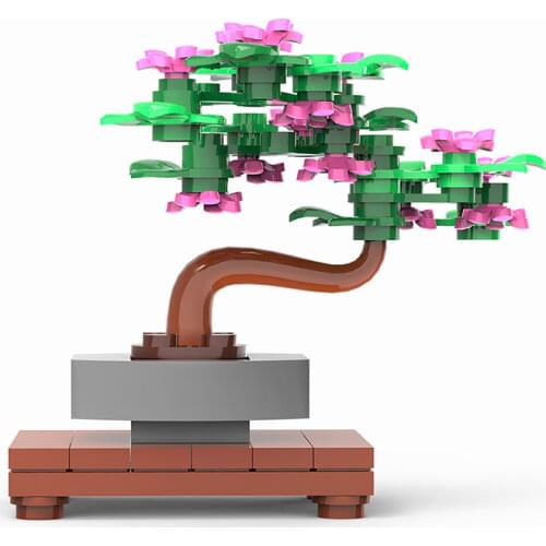 DIY MINI Bonsai Tree Green Bush Flower Grass Plant Model Ornament Building Blocks Bricks Assembly Educational Toy For Gift