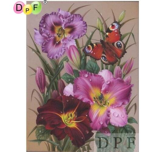 DPF diamond embroidery Color Butterfly and Flower diamond painting cros stitch neendlework rhinestone home decor diamond mosaic