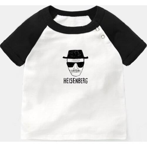 BREAKING BAD Heisenberg Walter White Black Sketch Newborn Baby T-shirts Toddler Graphic Raglan Color Short Sleeve Tee Tops