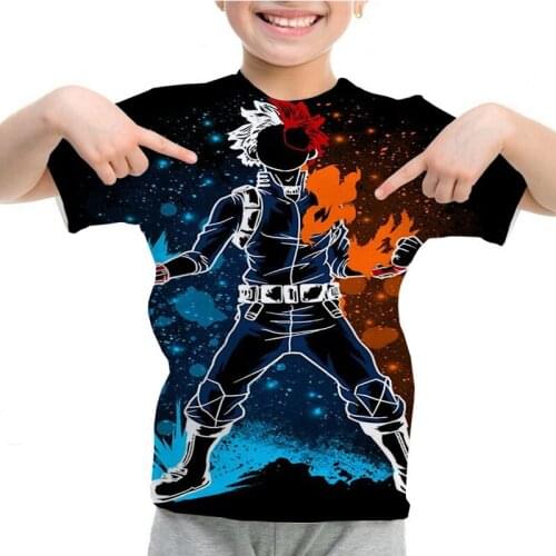 Unisex My Hero Academia T Shirt Harajuku Tees Summer Anime Print Short Sleeve Boys Streetwear Casual T-shirts Hip Hop Tees Top