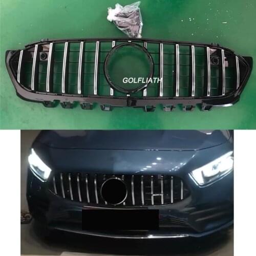 GT R style center grille front bumper grill racing grills for new A Class W177 A180L A200L 2019