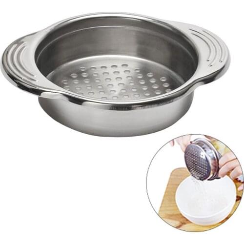 1 PCS Stainless Steel Pan Pot Strainer Water Filter with Recessed Hand Grips Colander Pour Spout for Pasta Vegetable Sieve