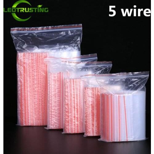 Leotrusting 50micro Clear PE Plastic Reclosable Zipper Bag Transparent Resealable Jewelry Bag For Anklets/Bangles/Beads/Earring