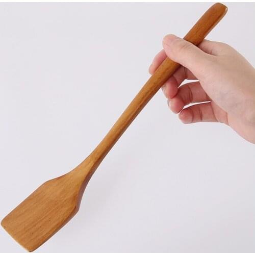 Natural Wooden Spade Stir-fry Non-stick Spatula Original Color Egg Steak Shovel Kitchen Utility Accessories Cookware