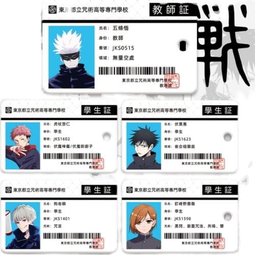 Anime Jujutsu Kaisen Gojo Satoru Itadori Yuji Ryomen Sukuna Cute Card Case Student ID Bus Bank Card Holder Keychain Pendant Toy