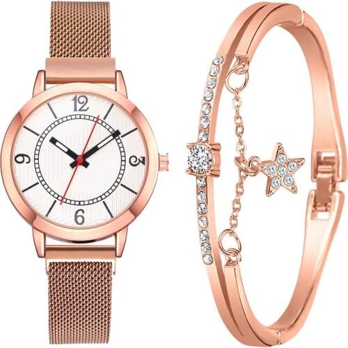 Fashion Women Watches Set Magnetic Mesh Belt Ladies Watch Crystal Bracelet 2020 Wristwatches Gifts Casual relogio feminino reloj