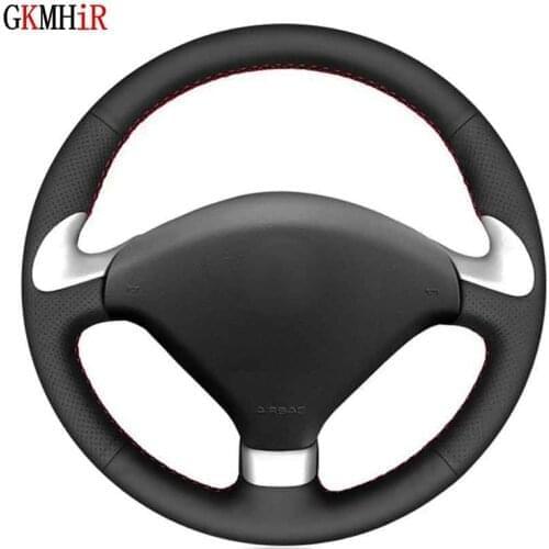 Soft Black Artificial Leather Car Steering Wheel Covers For Peugeot 307 CC 2004-2009 307 SW 2004-2009 407 407 SW 2004-2009