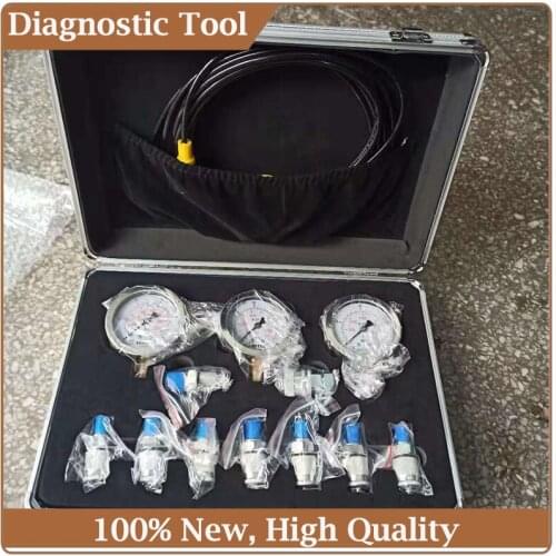 1 Set Excavator Hydraulic Pressure Gauge Test Kit Professional Hydraulic Measuring Tool Box For Hydraulic Presses Machinery