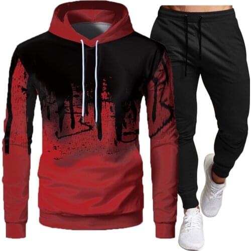 2020 new splicing sportswear mens warm mens sportswear suit cotton hoodie + pants sports suit casual sports shirt sports suit