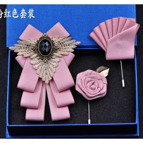 Free shipping New fashion mens male man handmade British formalwear business Korean wedding groom bow tie pocket towel SET