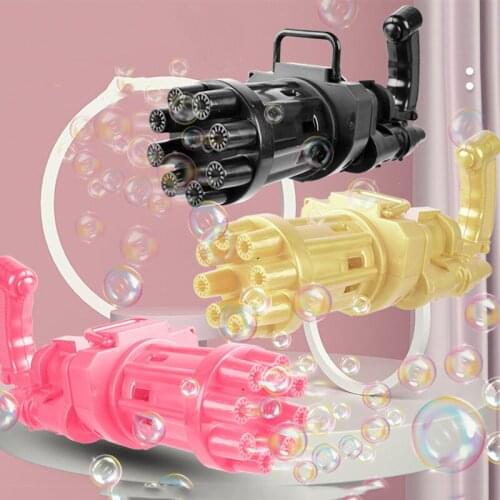 Plastic Kids Automatic Gatling Bubble Gun Toys 2 in 1 Summer Baby Bath Toy Electric Magic Bubble Machine for Children Christmas