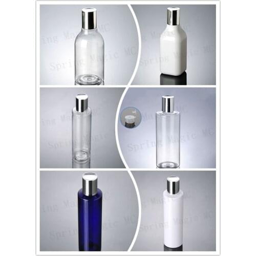 200ML Clear/WHITE/Blue PET Plastic Bottle Metal Aluminum Lid,Empty Skin Care Packaging,Water/Cleansing Oil/Moisturizer Bottles