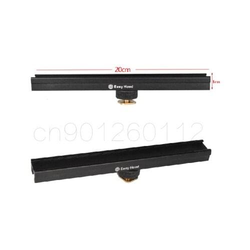 20cm Adjusttable 8" Rail 10cm Flash Bracket Hot Cold Shoe Extension for for Video Lights, Microphones or Monitors