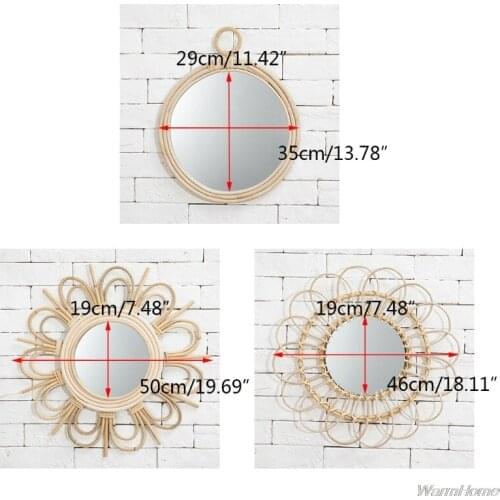 Rattan Innovative Art Homestay Decoration Makeup Mirror Dressing Bathroom Wall Hanging Mirrors F17 21 Dropshipping