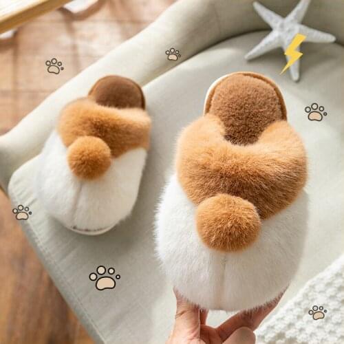 Winter Kids Slippers Toddler Girls Animal Rabbit Flip Flop Plush Parent Slides Baby Boys Indoor Shoes Warm House Children Shoes