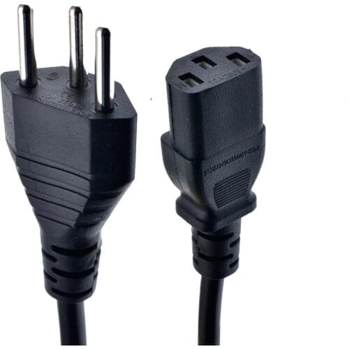 Swiss General Power cord,Switzerland to C13 Power supply cables,110V 15A,1.5m