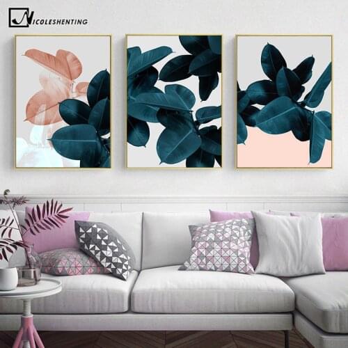 Scandinavian Botanical Leaf Wall Poster Nordic Abstract Plant Canvas Print Painting Contemporary Art Home Decoration Picture