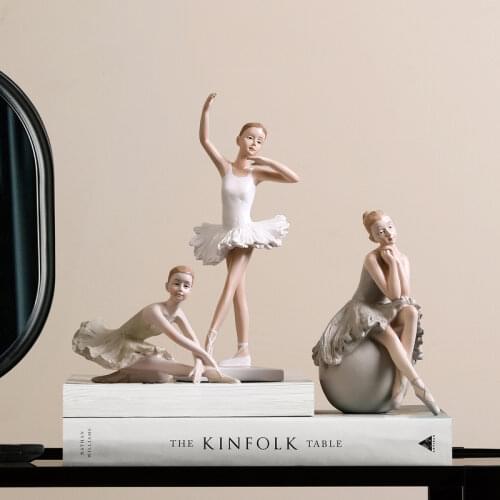 Nordic decoration home Elegant Ballet Girl Resin Home Decor Dance Room Girl Bedroom Decoration Valentines Day Birthday Gift