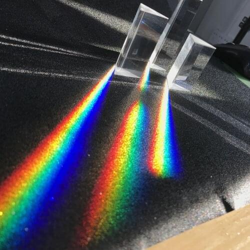 25*25*80MM Triangular Prism Rainbow Prisma Crystal Glass Photographic Prisme Color Prisms Physics Childrens Light Experiment