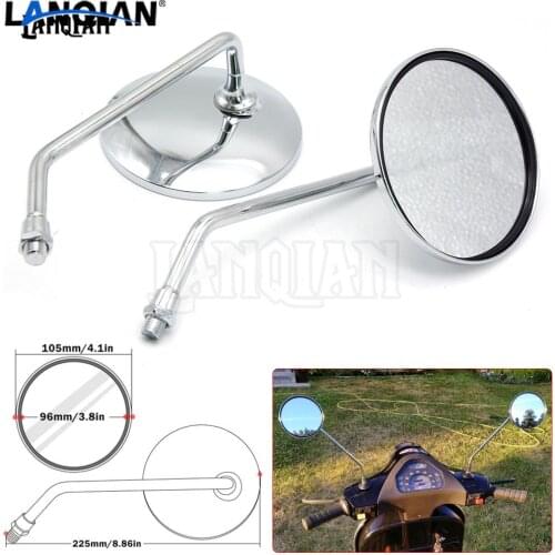 Universal Motorcycle Chrome Round Rearview Mirror Side Mirror Accessories For DUCATI MONSTER MS4 MTS1100 ST3 ST4 1198 999 899