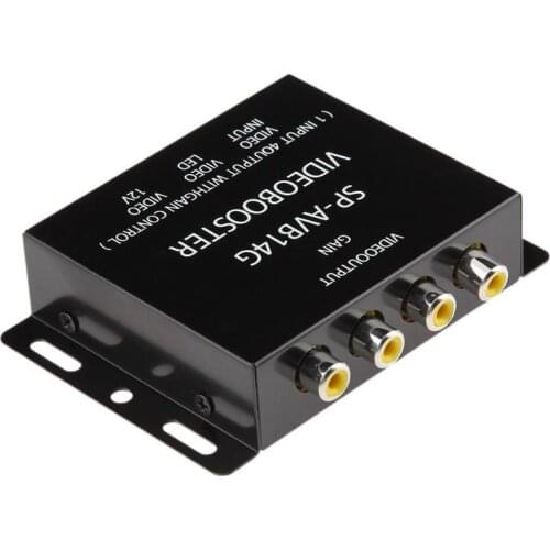 VODOOL 12V 1 To 4 Output RCA Car DVD Video Booster Amplifier Splitter Signal Booster Box Variable Level Control For DVD/LCD/TV