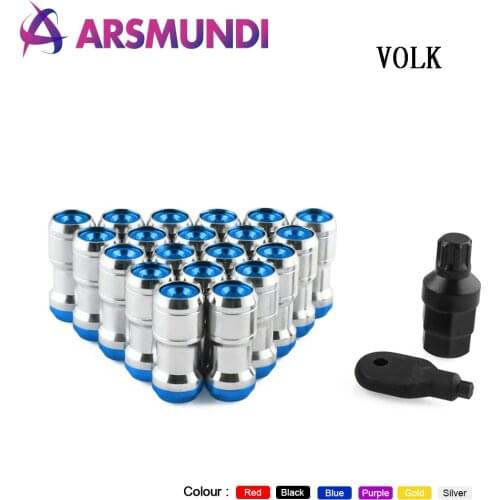 Volk Racing Concealed Heptagon Formula Steel Wheels Lock Lug Nuts M12X1.5/M12x1.25 20PCS Acorn Rim Close