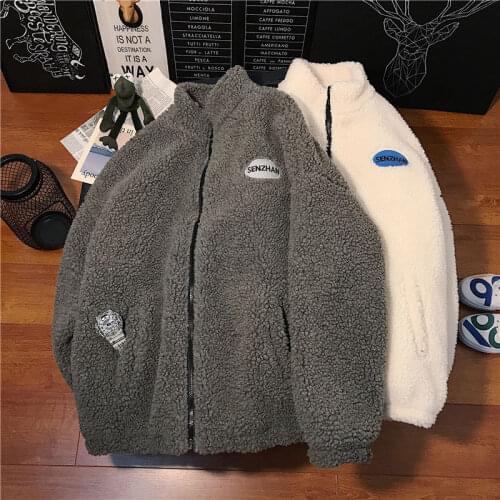 2020 Faux lamb wool coat winter clothes women zipper sweatshirt all-match thinner stand collar cardigan harajuku hoodie women
