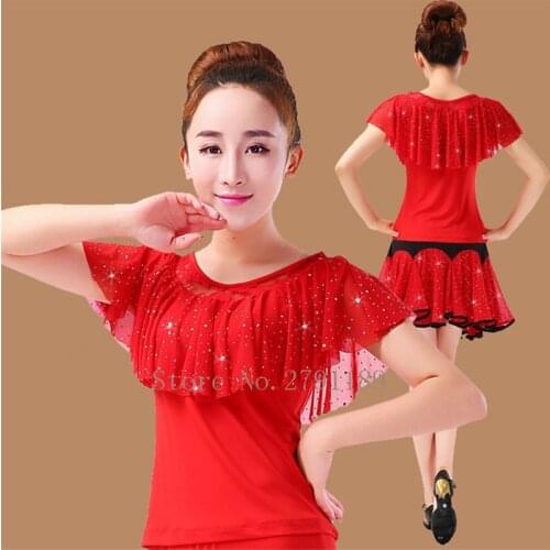 New Women Square Dance Clothes Lady Latin Dance Tops Stage Dance practice Cotton Plus Size 8XL Femme Latin Clothes