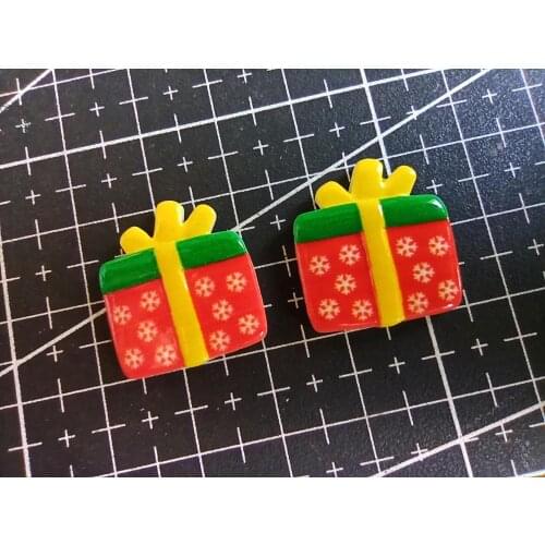 1pcs/lot resin flat back Printing Christmas gift 20mm Cabochons Scrapbooking Hair Bow Center DIY Christmas decration