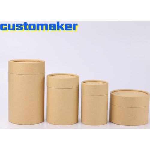 10pcs Kraft Paper Tube Round Cylinder Tea coffee container box biodegradable Paperboard packaging for Drawing/T shirt/incense