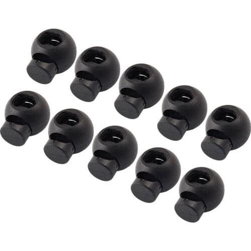 New 10 Pcs Spring Loaded Plastic Round Toggle Stopper Cord Locks End