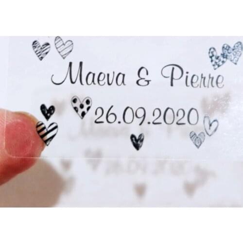 100pcs Personalized Rectangular Transparent Wedding Decor Stickers Bubble Wand Party Favor Clear Labels Custom Business Logo