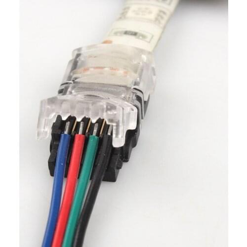 4pin 10MM RGB Led Connector Wire Connector For 5050 SMD ip65 Waterproof RGB Led Strip Light