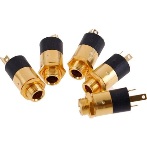 5PCS 3.5MM cylindrical socket PJ-392 Stereo Female Socket Jack with Screw 3.5 Audio Video Headphone Connector PJ392 GOLD PLATED