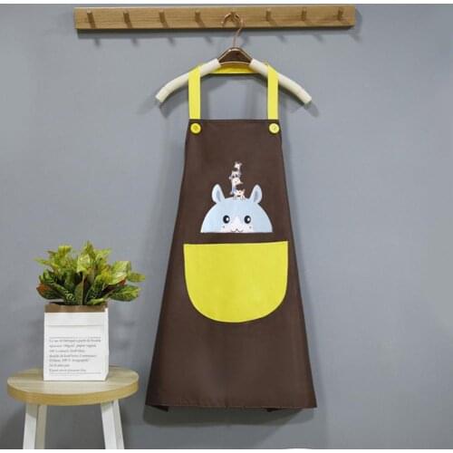 55% Dropshipping!! Apron Household Oil-proof Korean Style Waterproof Cartoon Cooking Overalls for Home