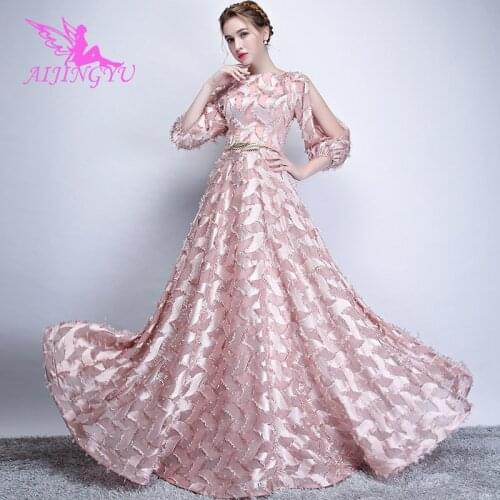 AIJINGYU Sexy Long Sleeve Dresses Evening 2021 Party Gown Women Elegant Formal Dress Fashion Ball Gowns FS136