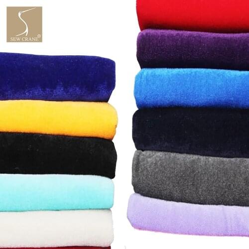 Velvet Upholstery Fabric Dress Clothes Craft Material Solid Purple Black Red Burgundy Silver Gray by The Meter, 160cm Wide