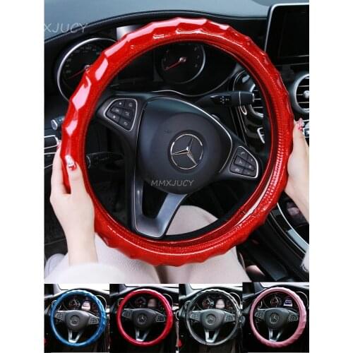 Colorful Pink Car Steering Wheel Cover Anti-Slip 38cm Universal Accessories for All Cars