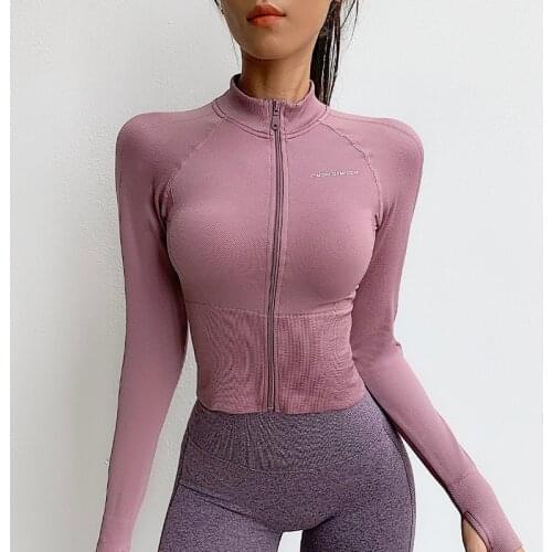 WOMENGAGA Running Training Quick Dry Long Sleeve Autumn T Shirt Tees Girls Sports Tops Womens Turtleneck Tight Elastic Top 13KL