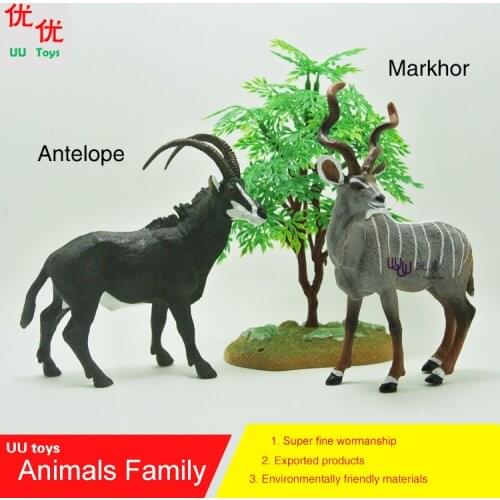 Hot toys: Markhor and Black Gazelle (Antelope) Simulation model Animals kids toys educational props