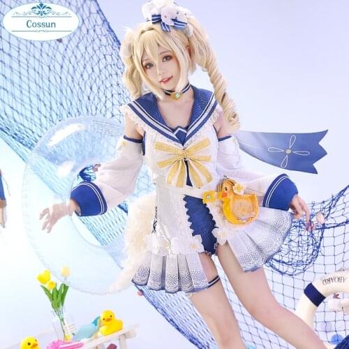 Game Genshin Impact Barbara Shining Concerto Swimsuit Swimwear Cosplay Costume Halloween Carnival Dailydress Party Outfit