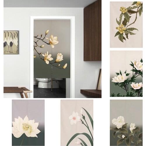 Chinese Door Curtain Fabric Partition Curtain Household Bedroom Kitchen Curtain Toilet Half Panel Curtain Without Punching