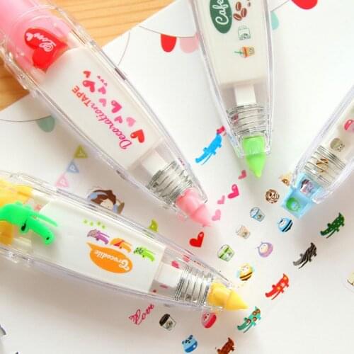 Cute floral sticker tape pen funny kids stationery Chancery decor tapes adesivos label tape sticker paper masking adhesive tape